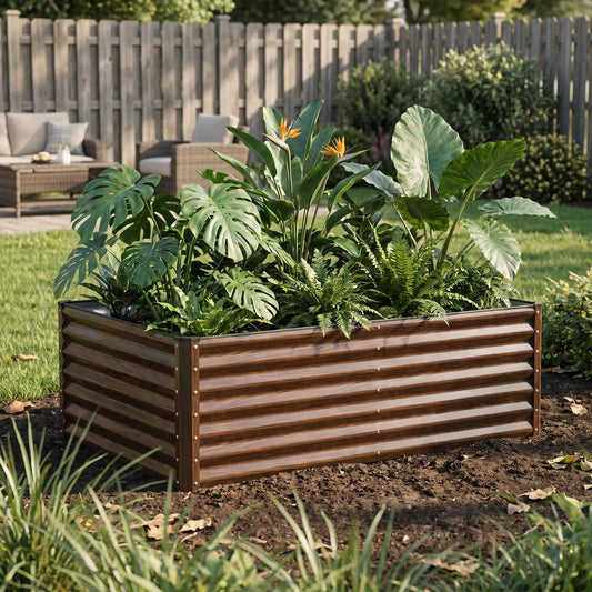Raised Garden Bed 6X3X2 Ft Snugniture Module Metal Planter Box for Planting Plants Vegetables