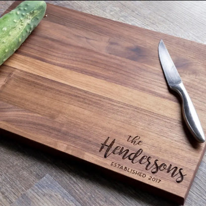 Engraved Cutting Board Wooden Custom Writing