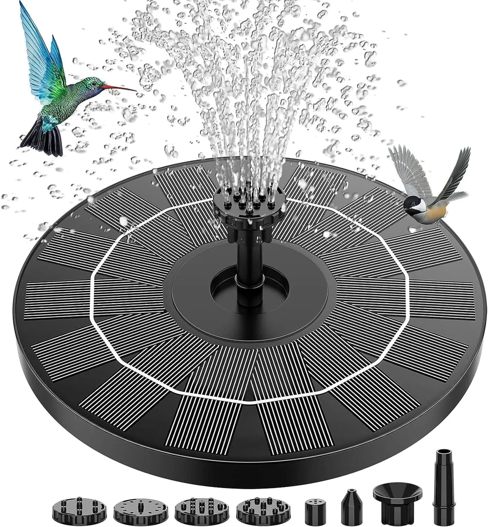 Solar Fountain, Solar Powered Fountain Pump with 6 Nozzles, Solar Birdbath Fountains for Bird Baths, Garden Decoration, Ponds, Fish Tank and Aquarium AISITIN 3.5W 