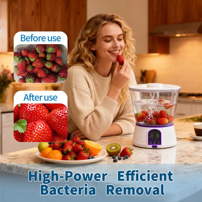 Wireless Fruit & Vegetable Cleaner Usb-Powered IPX7 Waterproof Detergent-Free Physical Cleaning Device for Home Use with 4400Mah Battery and CONLILAI KLL-9A  Multi-Scenario Adaptation Summervibes