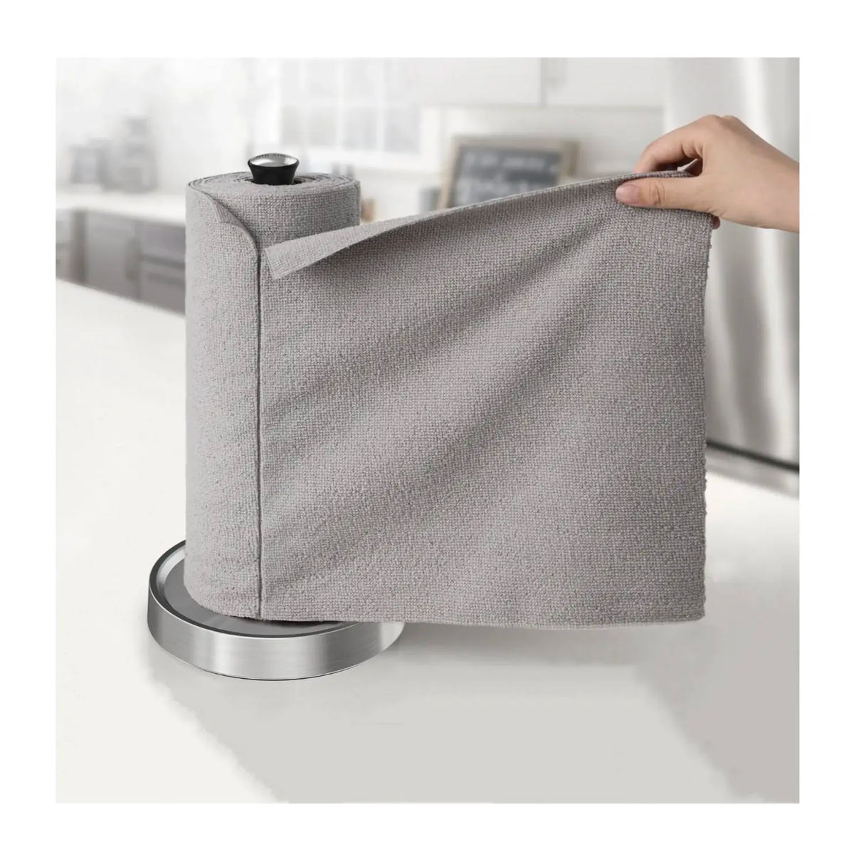 Homhom Microfiber Cleaning Cloth Roll - Resuable Washable Rags, Tear Away Towel, 20 Sheets per Roll, for Kitchen, Bathroom, Living Room, Car