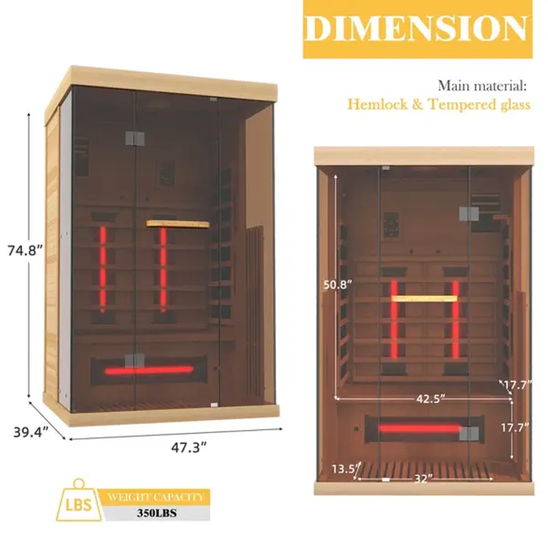 Infrared Sauna, 2 Person, Bluetooth Compatible