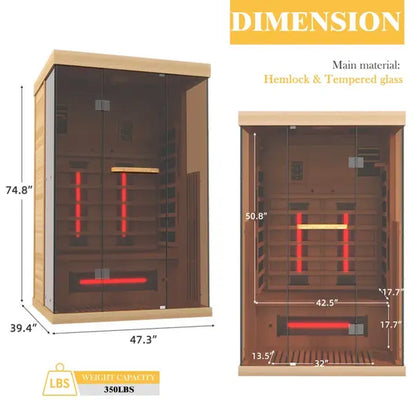 Infrared Sauna, 2 Person, Bluetooth Compatible