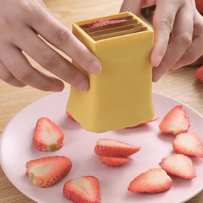 Fruit Slicer, Stainless Steel Manual Fruit Cutter, Strawberry Slicer, Kitchen Accessories & Utensils, Fruit Cutting Tools for Kitchen, Kitchen Utensils, Kitchen Accessories, Summer Essentials