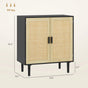 Buffet Cabinet, Boho Buffet Table, Rattan Coffee Bar Cabinet with 2/3/4 Doors and Shelves for Kitchen, Living Room, Entryway, Natural HOMCOM Sideboard 