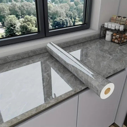 Marble Pattern Wallpaper, Decorative Wallpaper, Self-Adhesive Waterproof & Oil-Proof Wall Sticker, Marble Backsplash Wall Decal for Kitchen, Living Room & Bedroom, Kitchen Wallpaper Peel and Stick