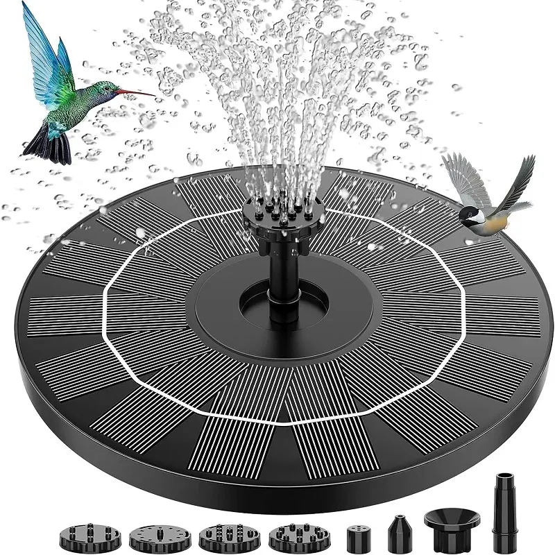 Solar Fountain, Solar Powered Fountain Pump with 6 Nozzles, Solar Birdbath Fountains for Bird Baths, Garden Decoration, Ponds, Fish Tank and Aquarium AISITIN 3.5W 