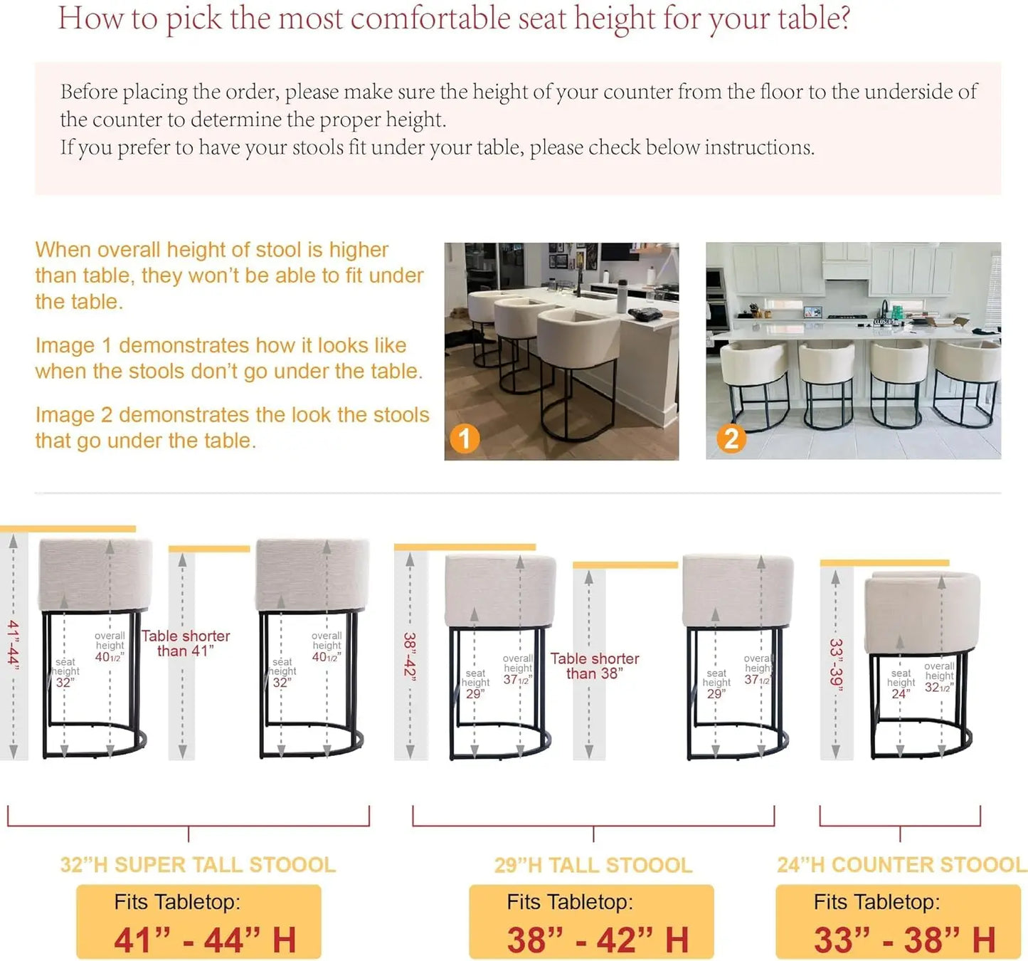  Counter Height Bar Stools, CHAIRUS 24" Modern Barrel Counter Stools with Backrest and Arms, Linen Fabric Bar Chairs with Black Metal Frames and Footrest,Upholstered Accent Bar Stools for Kitchen Island, Dining Room,Cream