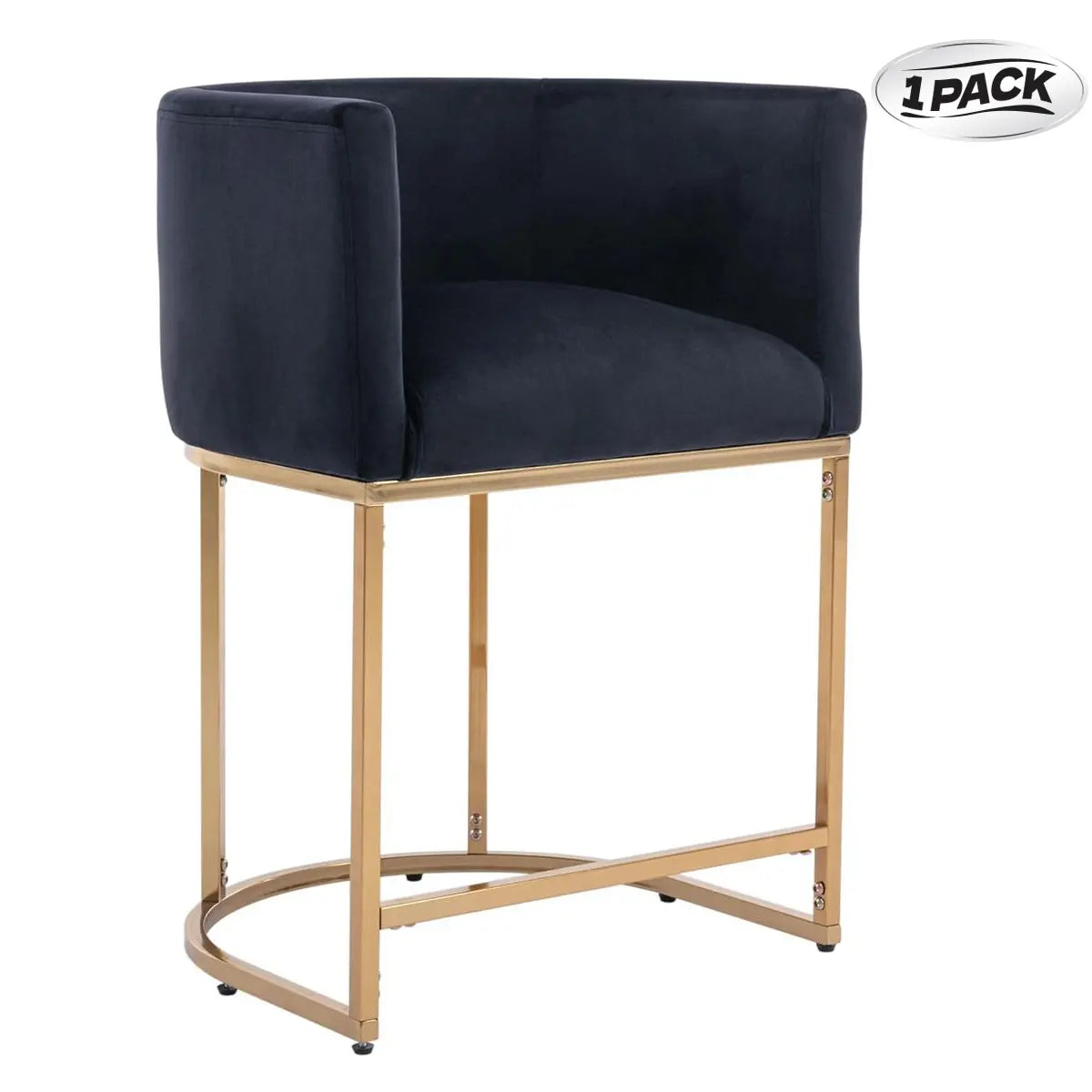  Counter Height Bar Stools, CHAIRUS 24" Modern Barrel Counter Stools with Backrest and Arms, Linen Fabric Bar Chairs with Black Metal Frames and Footrest,Upholstered Accent Bar Stools for Kitchen Island, Dining Room,Cream