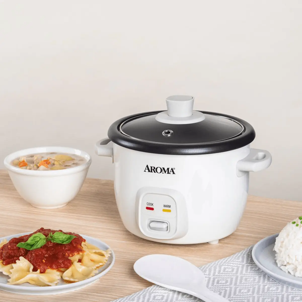 Smart Insulated Rice Cooker Mini Rice Cooker AROMA 4-Cup Cooked Rice White, Cream, or Pink Approx. 1L ARC-302NG