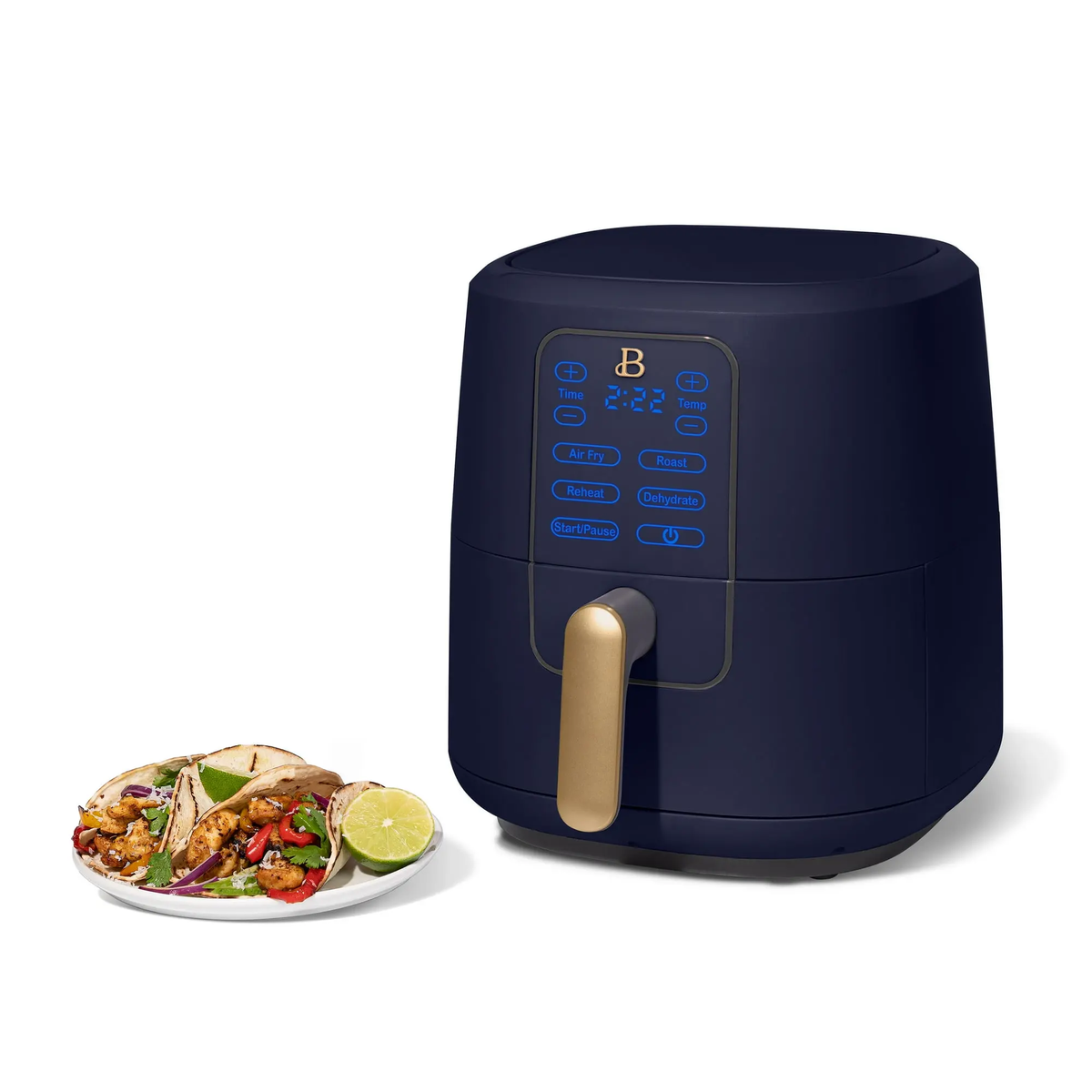 Beautiful 6 Qt Air Fryer with Turbocrisp Technology, Starry Night by Drew Barrymore, Blue