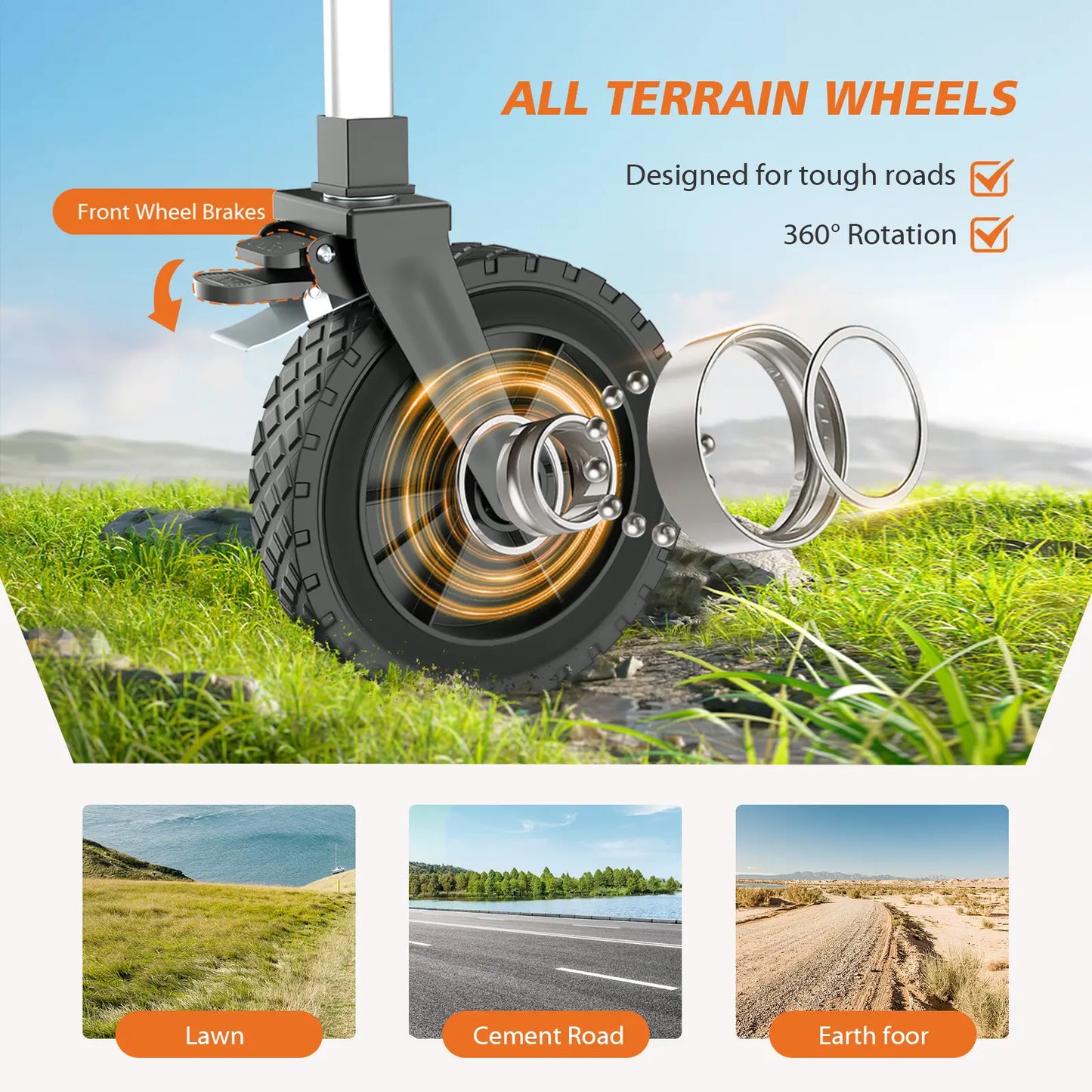 Collapsible Foldable Wagon Cart, Large Capacity Garden Beach Cart with All-Terrain Wheels, with Drink Holders for Shopping Sports Camping