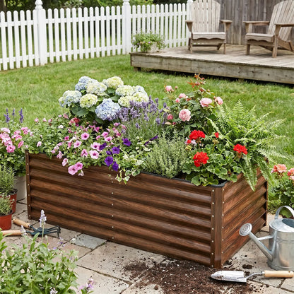 Raised Garden Bed 6X3X2 Ft Snugniture Module Metal Planter Box for Planting Plants Vegetables
