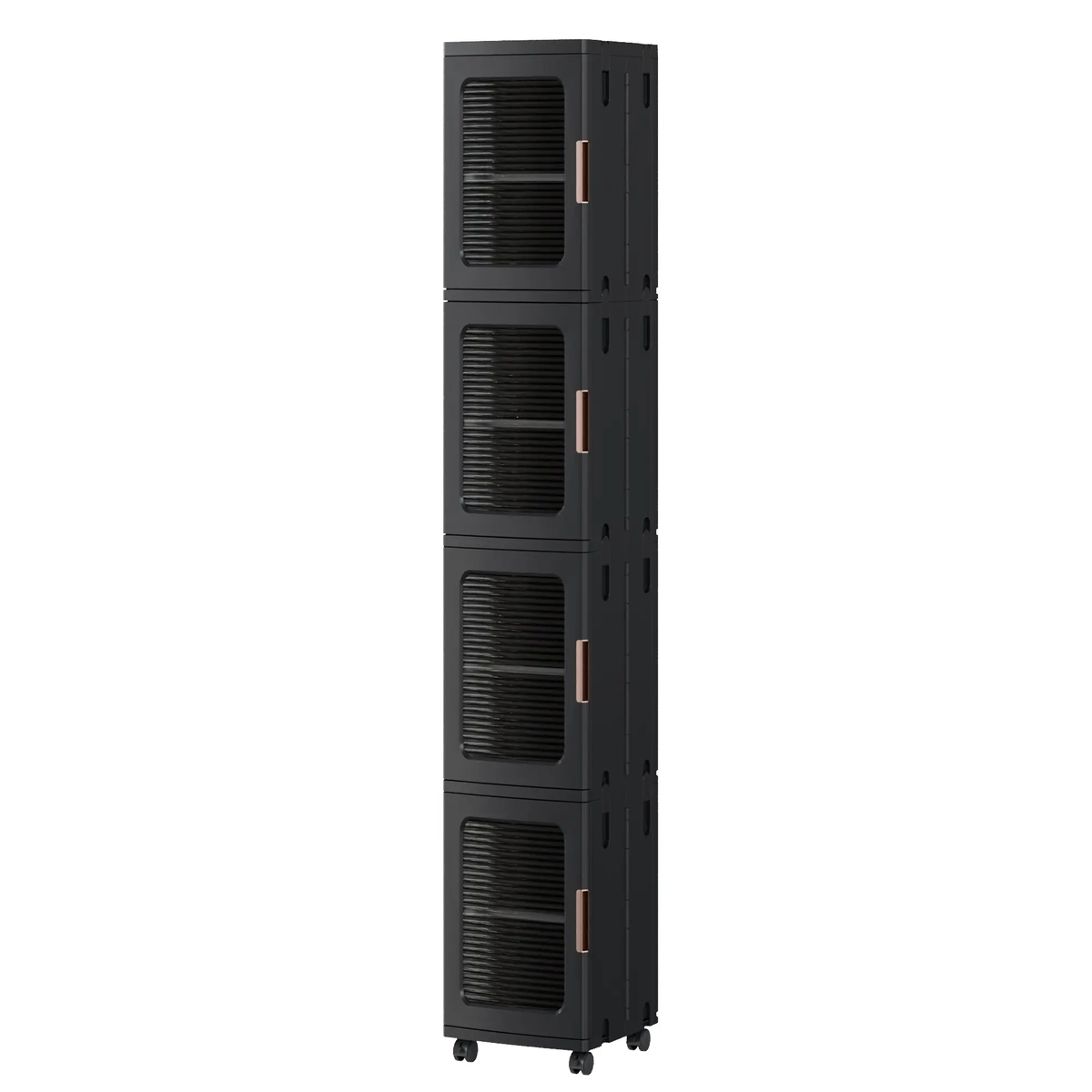 Foldable Rack Storage Bins Boxes with Door Lids and Wheels Stackable Closet Organizer Display Case Shoe 4 Layers for Kitchen Bedroom Office Living Room Entryway Cart VECELO Storage Cabinet Adjustable Compartment Decor Makeup Cart