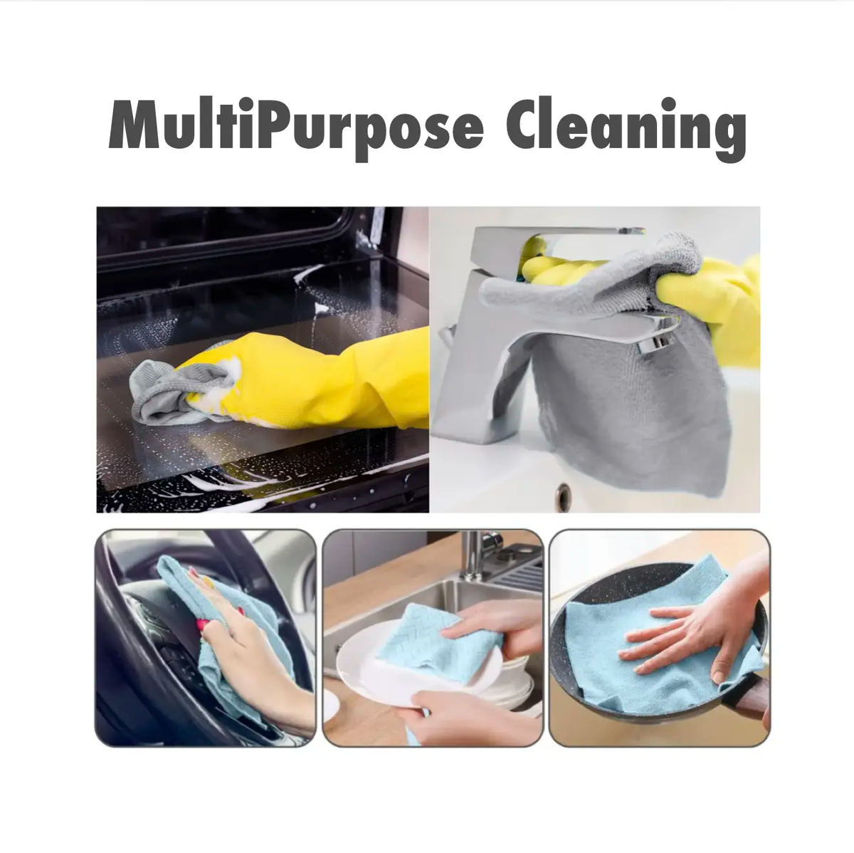 Homhom Microfiber Cleaning Cloth Roll - Resuable Washable Rags, Tear Away Towel, 20 Sheets per Roll, for Kitchen, Bathroom, Living Room, Car