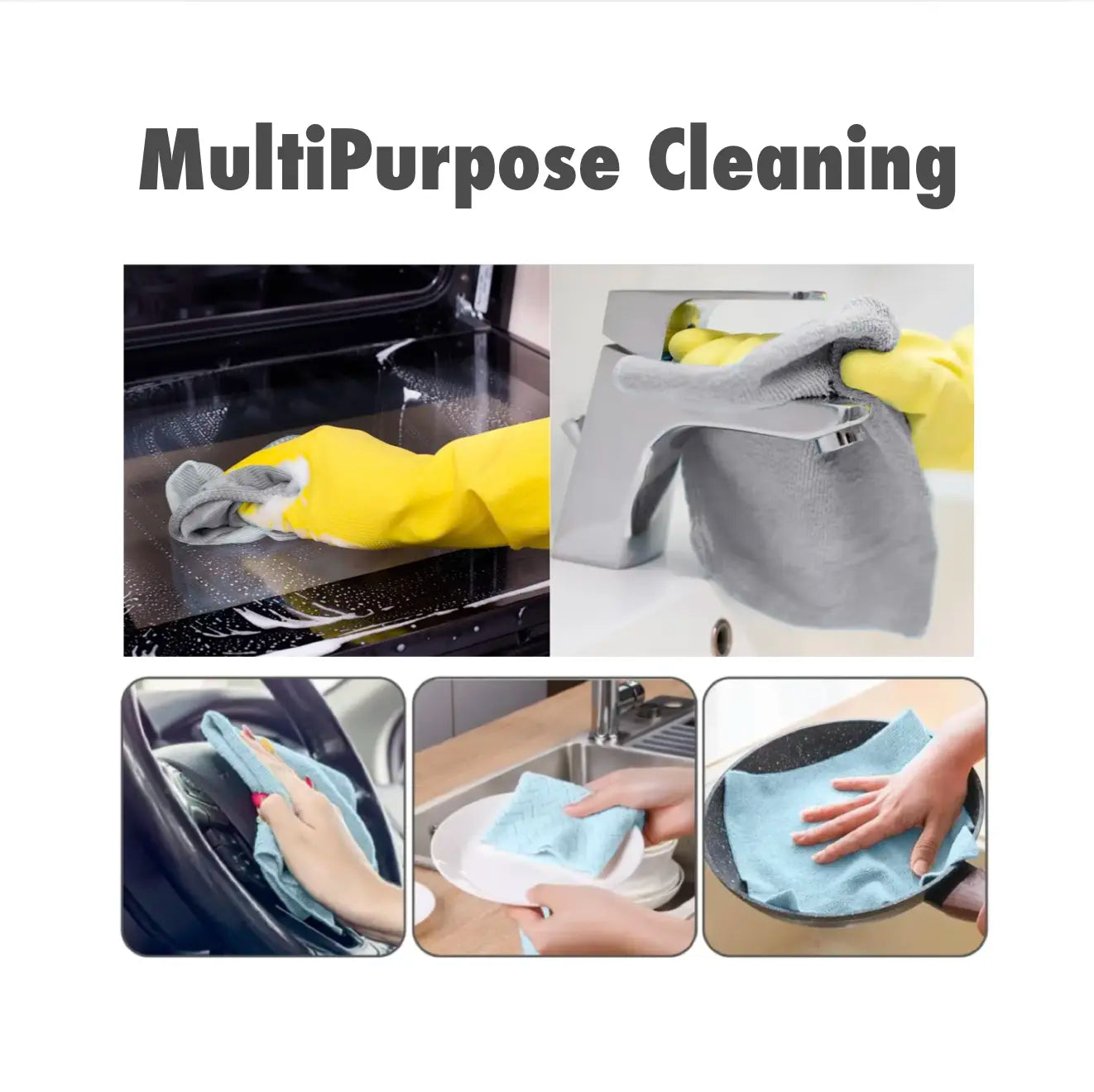 Homhom Microfiber Cleaning Cloth Roll - Resuable Washable Rags, Tear Away Towel, 20 Sheets per Roll, for Kitchen, Bathroom, Living Room, Car