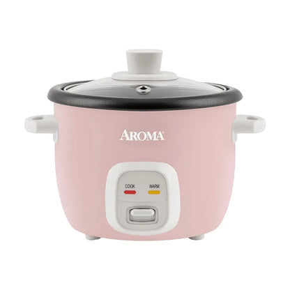 Smart Insulated Rice Cooker Mini Rice Cooker AROMA 4-Cup Cooked Rice White, Cream, or Pink Approx. 1L ARC-302NG