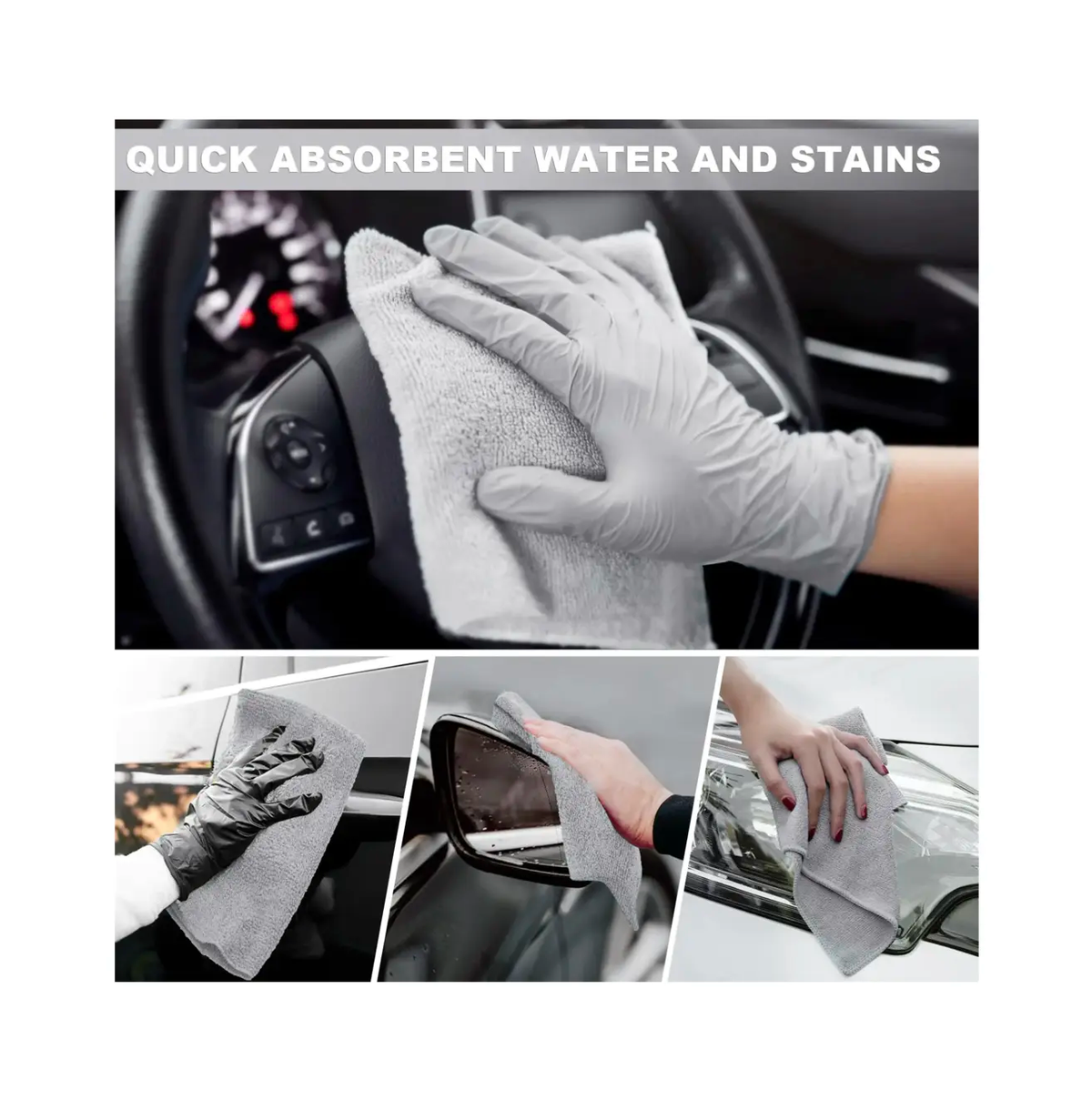Homhom Microfiber Cleaning Cloth Roll - Resuable Washable Rags, Tear Away Towel, 20 Sheets per Roll, for Kitchen, Bathroom, Living Room, Car