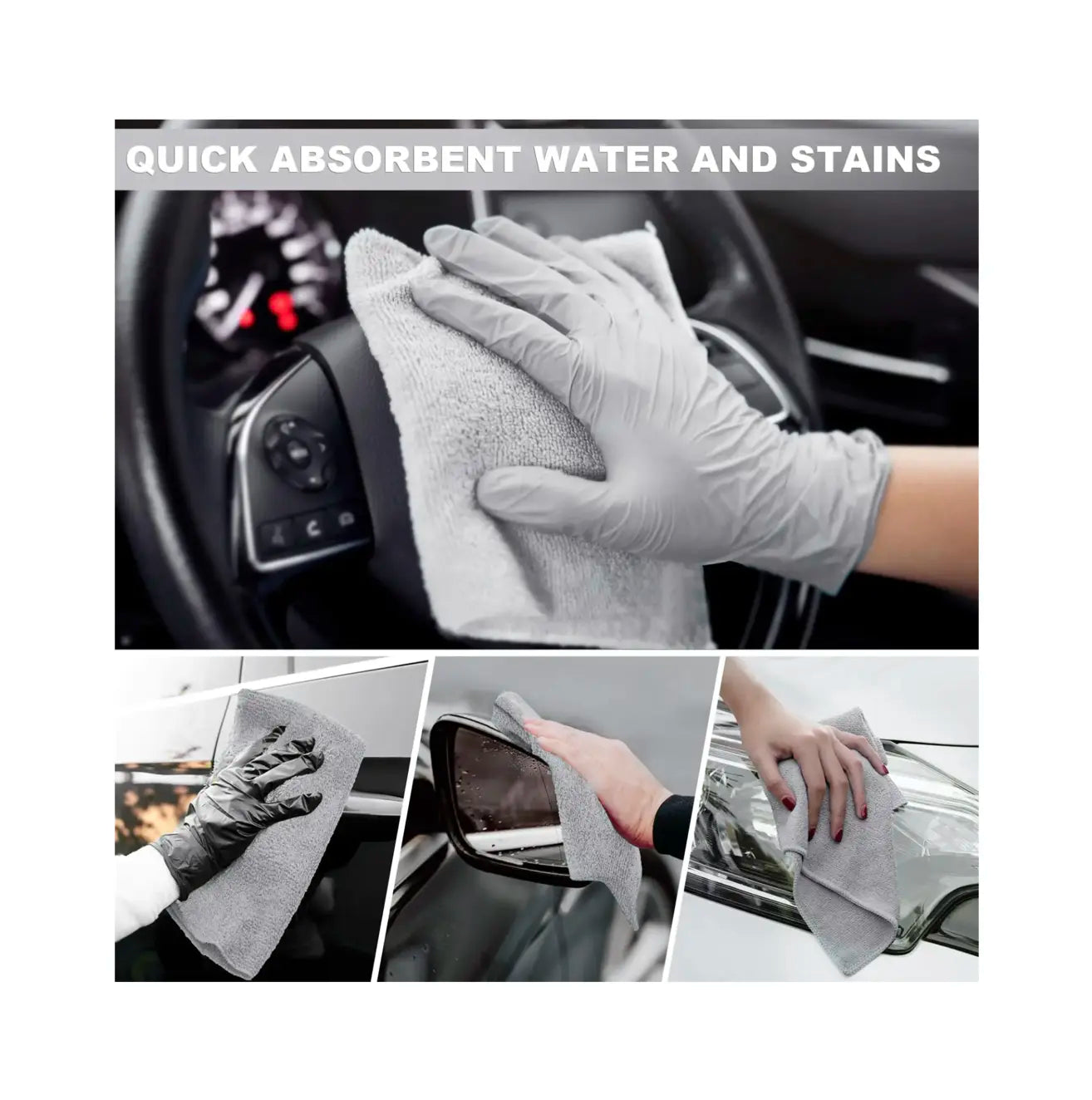 Homhom Microfiber Cleaning Cloth Roll - Resuable Washable Rags, Tear Away Towel, 20 Sheets per Roll, for Kitchen, Bathroom, Living Room, Car