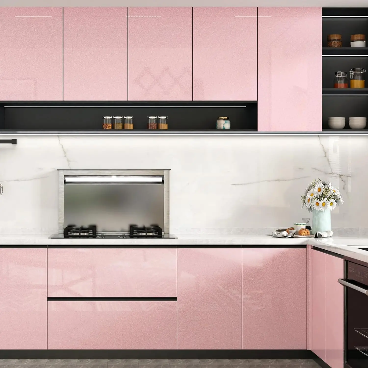 Self Adhesive Waterproof Decorative Wallpaper, 1Pc Oil Proof Vinyl Paper for Furniture Cover Surface, Countertop, Kitchen, Shelf Liner