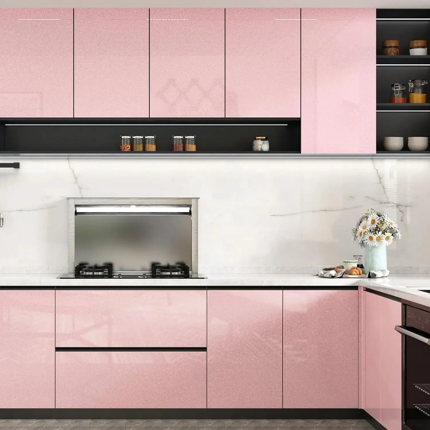 Self Adhesive Waterproof Decorative Wallpaper, 1Pc Oil Proof Vinyl Paper for Furniture Cover Surface, Countertop, Kitchen, Shelf Liner