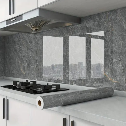 Marble Pattern Wallpaper, Decorative Wallpaper, Self-Adhesive Waterproof & Oil-Proof Wall Sticker, Marble Backsplash Wall Decal for Kitchen, Living Room & Bedroom, Kitchen Wallpaper Peel and Stick