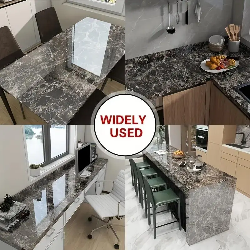 Marble Pattern Wallpaper, Decorative Wallpaper, Self-Adhesive Waterproof & Oil-Proof Wall Sticker, Marble Backsplash Wall Decal for Kitchen, Living Room & Bedroom, Kitchen Wallpaper Peel and Stick