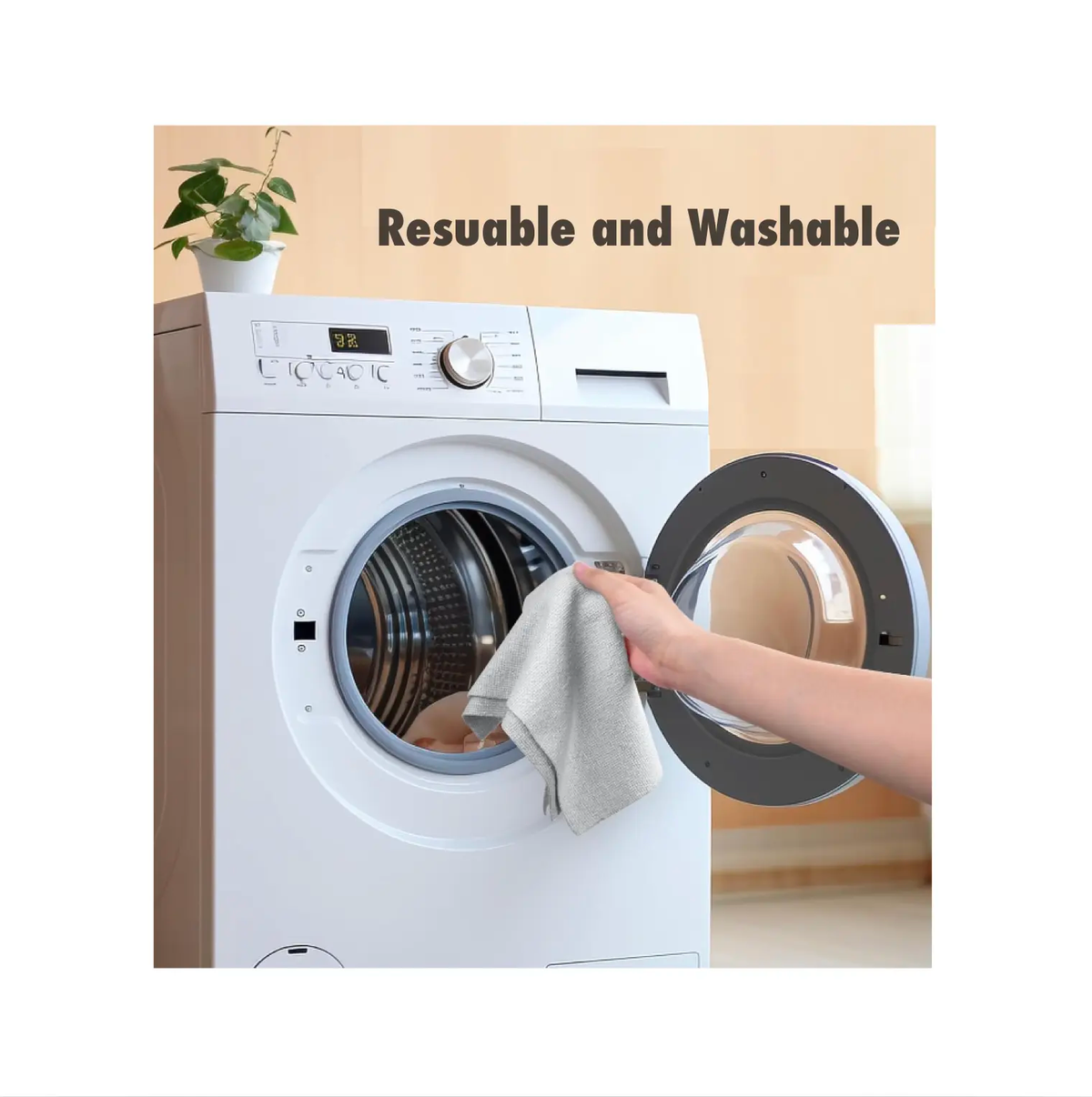 Homhom Microfiber Cleaning Cloth Roll - Resuable Washable Rags, Tear Away Towel, 20 Sheets per Roll, for Kitchen, Bathroom, Living Room, Car