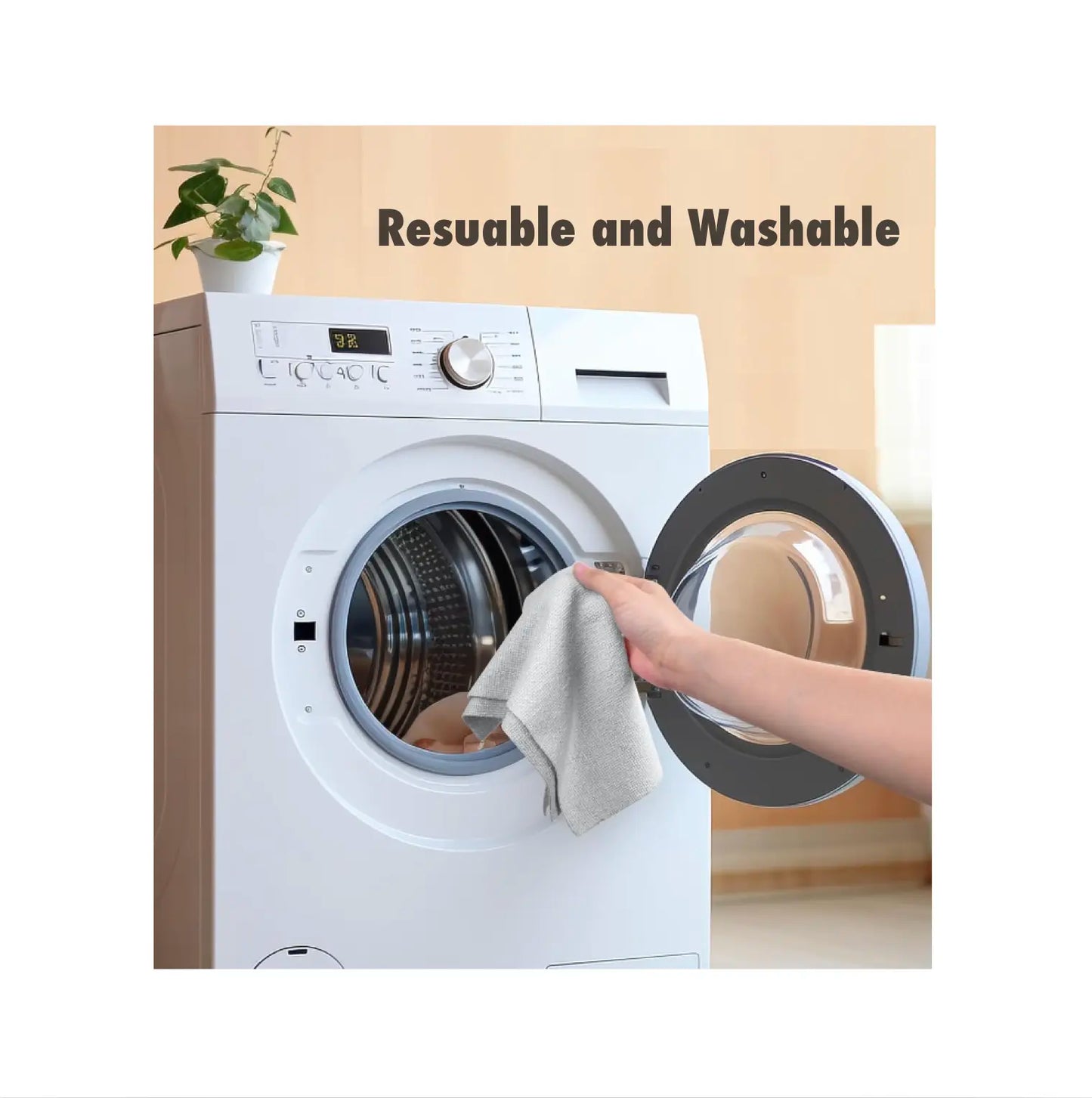 Homhom Microfiber Cleaning Cloth Roll - Resuable Washable Rags, Tear Away Towel, 20 Sheets per Roll, for Kitchen, Bathroom, Living Room, Car