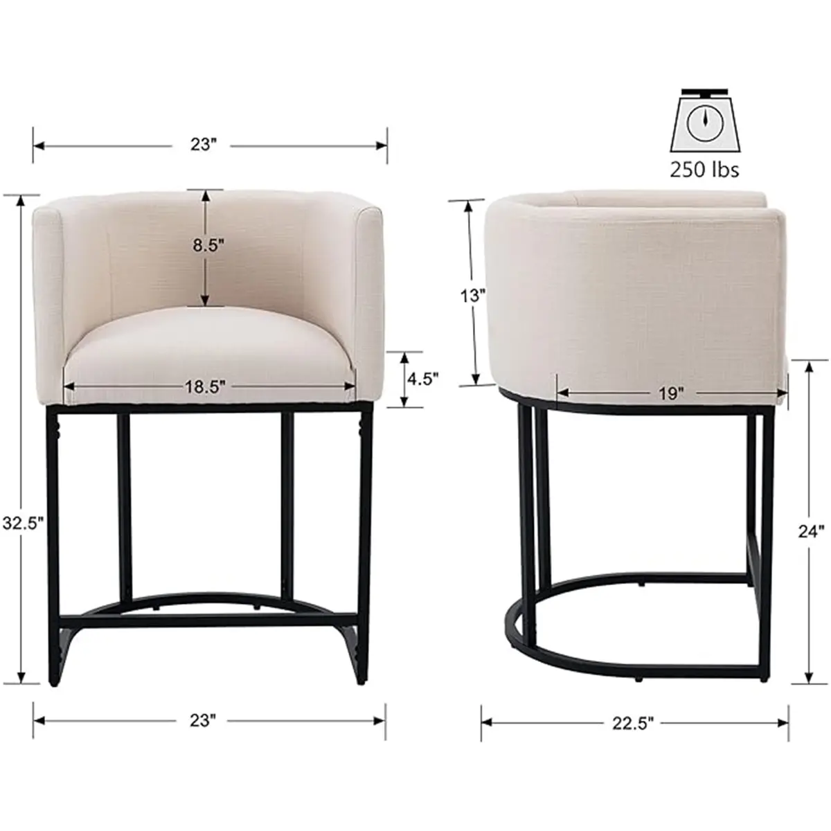  Counter Height Bar Stools, CHAIRUS 24