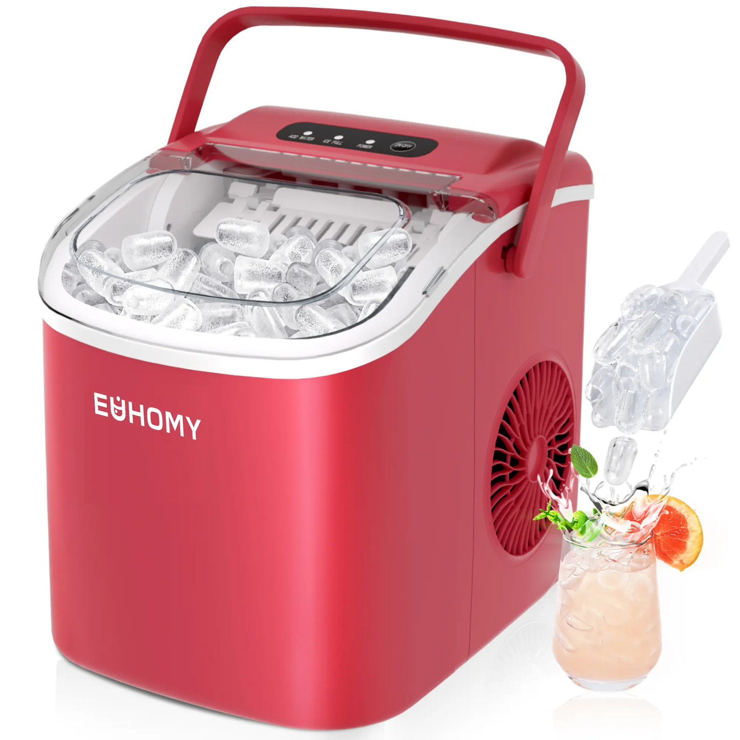 EUHOMY Countertop Ice Maker – 26 Lbs/Day, Auto-Cleaning