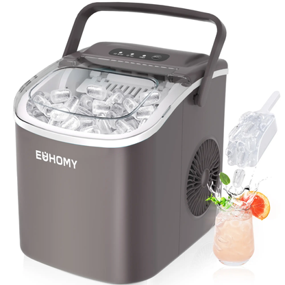 EUHOMY Countertop Ice Maker – 26 Lbs/Day, Auto-Cleaning