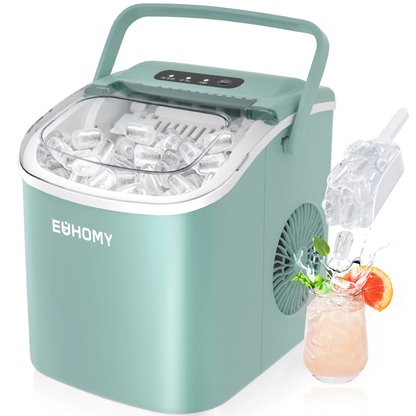 EUHOMY Countertop Ice Maker – 26 Lbs/Day, Auto-Cleaning