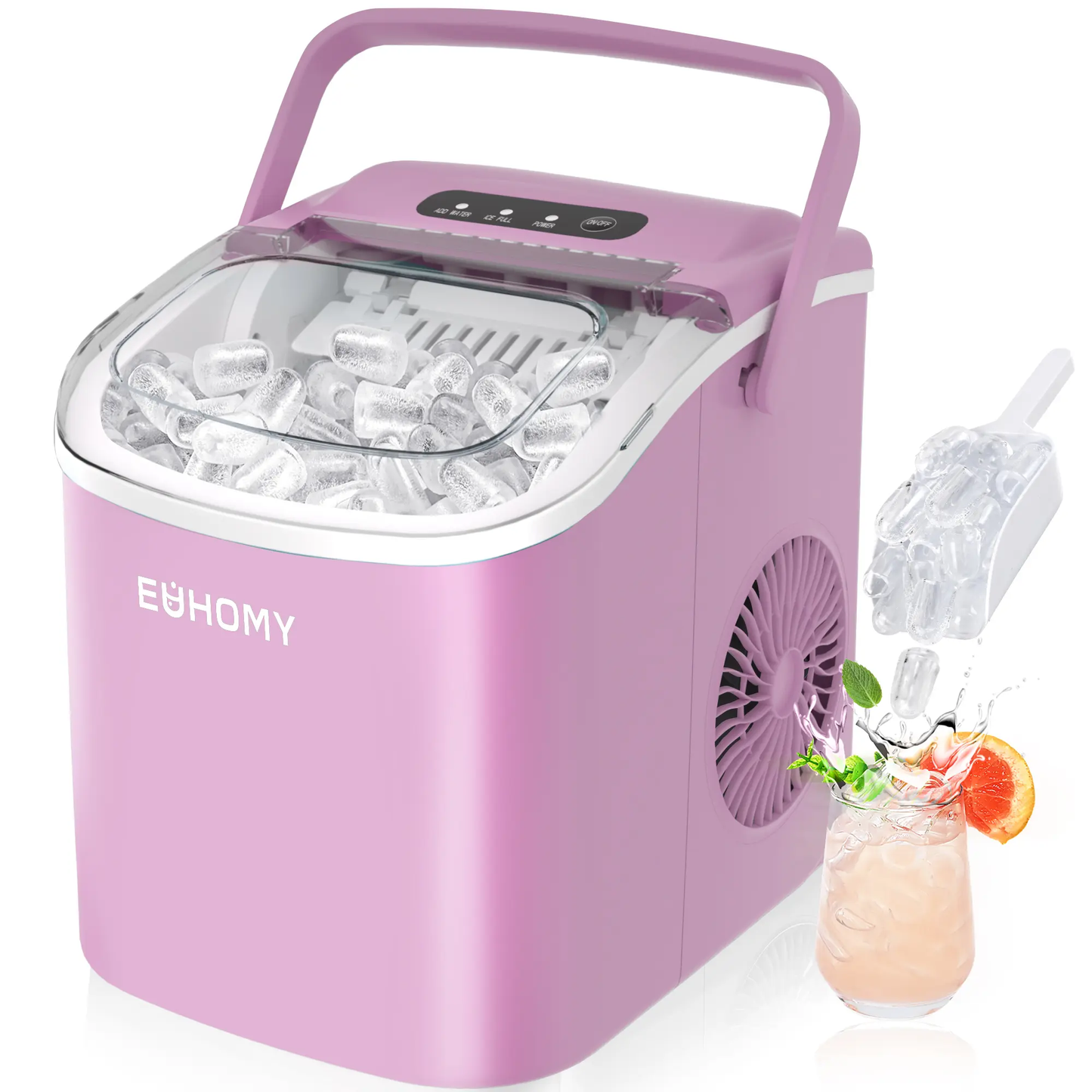 EUHOMY Countertop Ice Maker – 26 Lbs/Day, Auto-Cleaning
