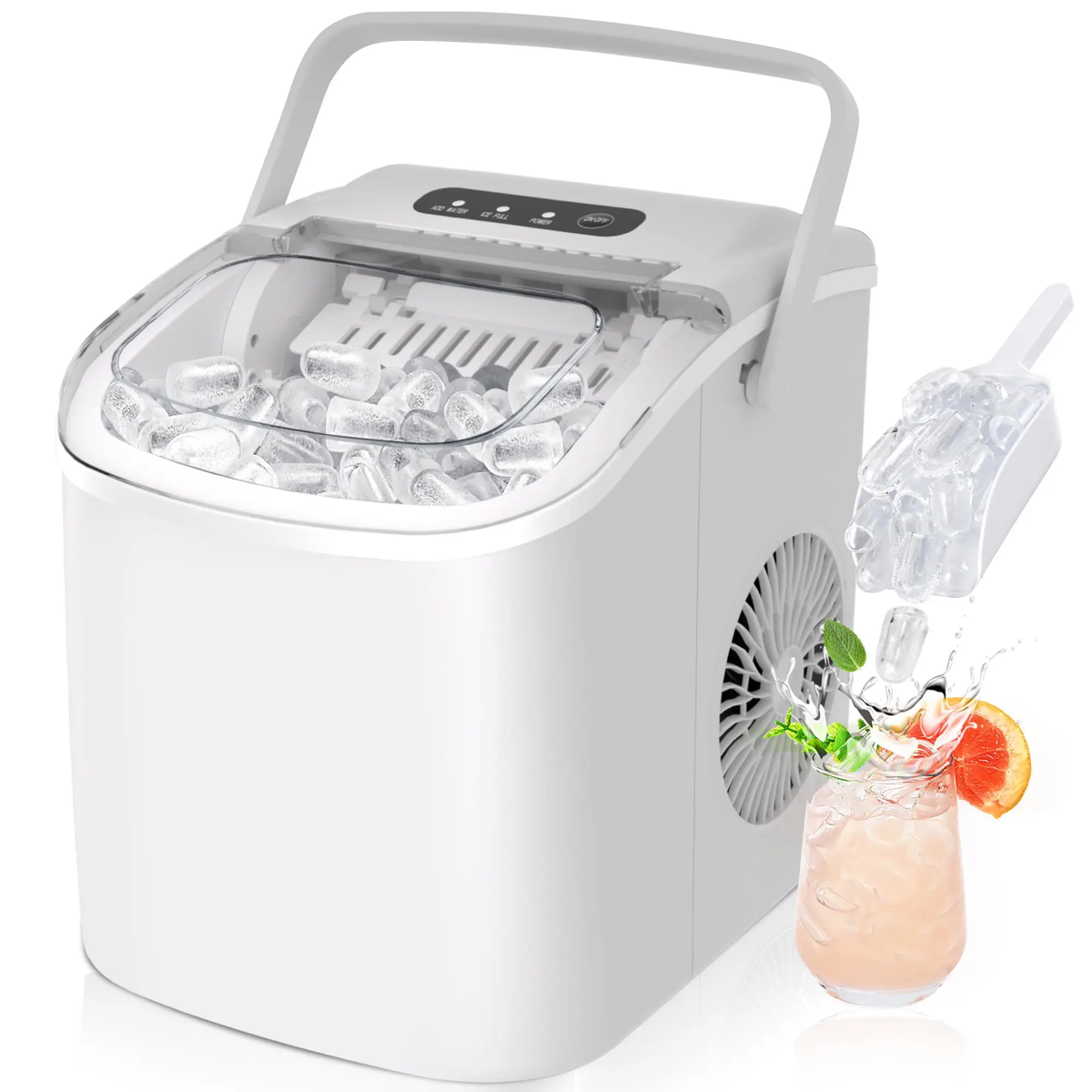 EUHOMY Countertop Ice Maker – 26 Lbs/Day, Auto-Cleaning