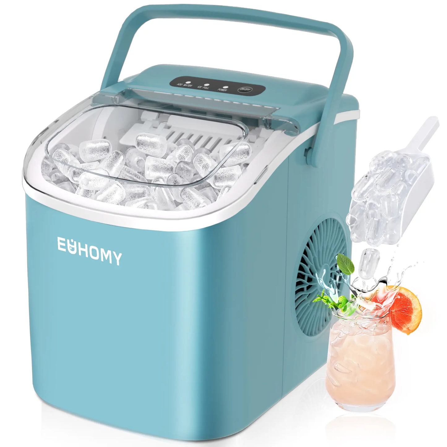 EUHOMY Countertop Ice Maker – 26 Lbs/Day, Auto-Cleaning