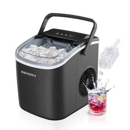 EUHOMY Countertop Ice Maker – 26 Lbs/Day, Auto-Cleaning