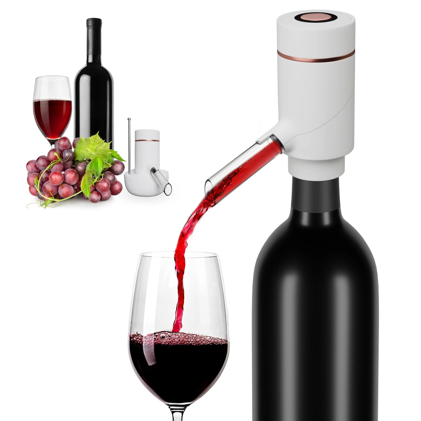 Electric Wine Dispenser & Aerator – Built-In Pourer Spout for Most Bottles