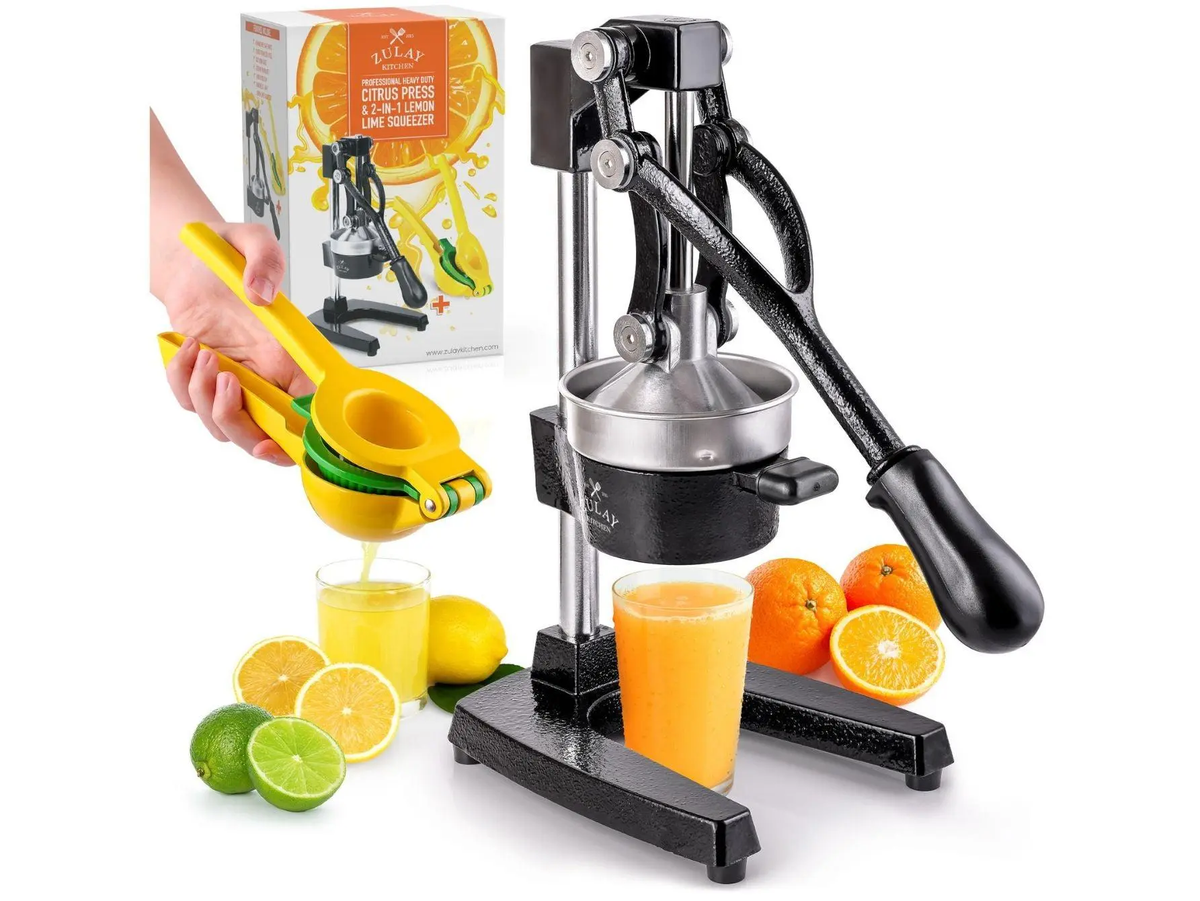 Zulay Professional Cast-Iron Citrus Juicer & Lemon Lime Squeezer