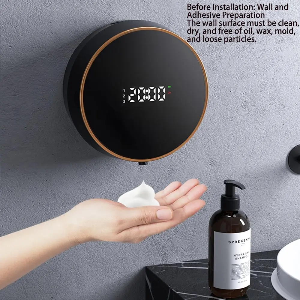 Wall Mounted Automatic Soap Dispenser, 1 Count Rechargeable Touchless Auto Foaming Soap Dispenser, Electric Smart Soap Dispenser for Bathroom Kitchen Restroom
