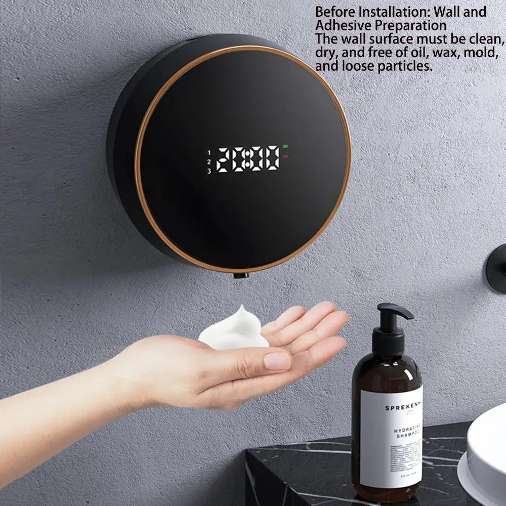 Wall Mounted Automatic Soap Dispenser, 1 Count Rechargeable Touchless Auto Foaming Soap Dispenser, Electric Smart Soap Dispenser for Bathroom Kitchen Restroom