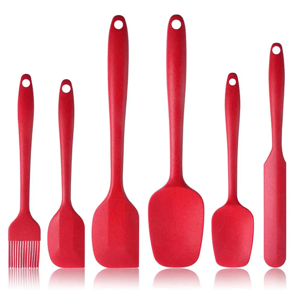 Silicone Spatula Set, 6 Counts/Set Baking Tool Set, Heat Resistant Non Stick Cooking Tools for Baking & Mixing, Fully Wrapped and Integrated, Kitchen Utensils & Gadgets, High Temperature Resistant and Can Be Used at 230°