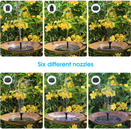 Solar Fountain, Solar Powered Fountain Pump with 6 Nozzles, Solar Birdbath Fountains for Bird Baths, Garden Decoration, Ponds, Fish Tank and Aquarium AISITIN 3.5W 