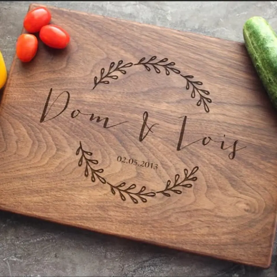 Engraved Cutting Board Wooden Custom Writing