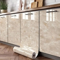 Marble Pattern Wallpaper, Decorative Wallpaper, Self-Adhesive Waterproof & Oil-Proof Wall Sticker, Marble Backsplash Wall Decal for Kitchen, Living Room & Bedroom, Kitchen Wallpaper Peel and Stick