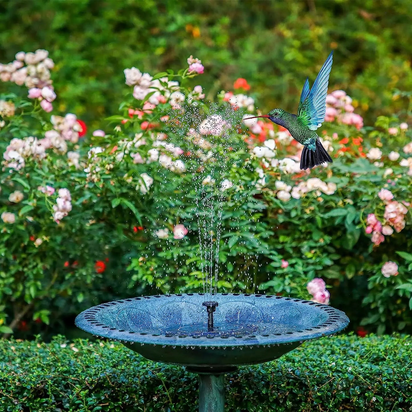 Solar Fountain, Solar Powered Fountain Pump with 6 Nozzles, Solar Birdbath Fountains for Bird Baths, Garden Decoration, Ponds, Fish Tank and Aquarium AISITIN 3.5W 