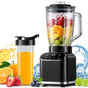 Professional Blender for Kitchen, 1200 Peak Watts Smoothie Blender, 5 Functions for Ice Crushing & Frozen Fruit, 52 Oz Glass Jar & 24 Oz To-Go Cup Combo, Self-Cleaning, Black Summervibes Powerful Juicer Machine Home Multifunction Juicer