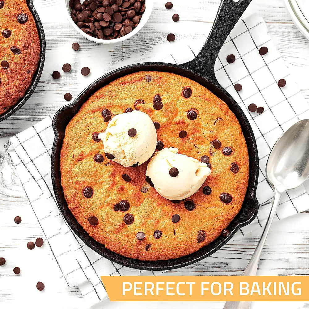 Cast Iron Pan Set - 3 Piece Pre-Seasoned Skillet, Grill Pan, and Fry Pans for Grilling, Frying, and Sautéing - Cookware, Oil round Frying Pan