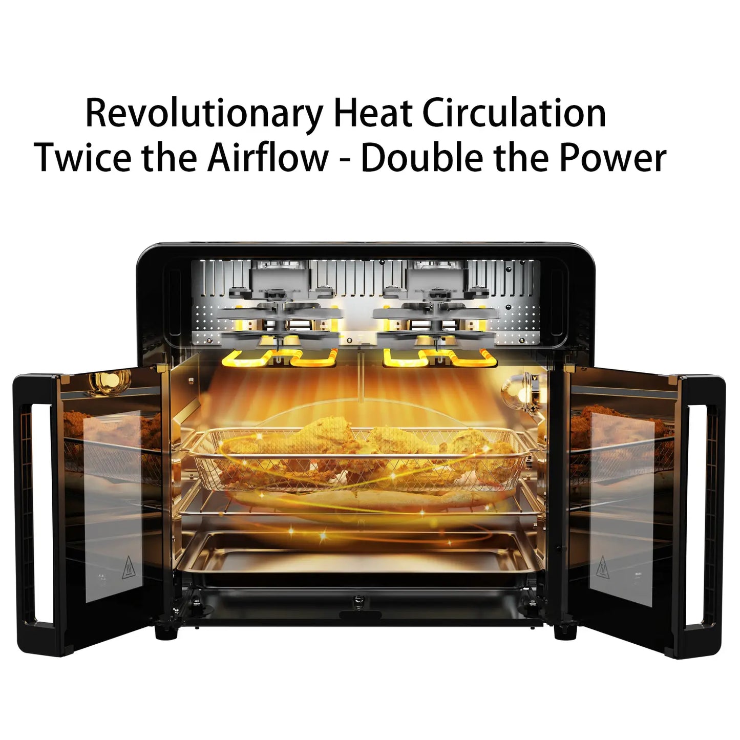 Dual Zone Air Fryer Oven, Durable Steel French Glass Door 25.4QT 16-In-1 Cooker with LED Screen & Dual-Fan 360° Heat Circulation