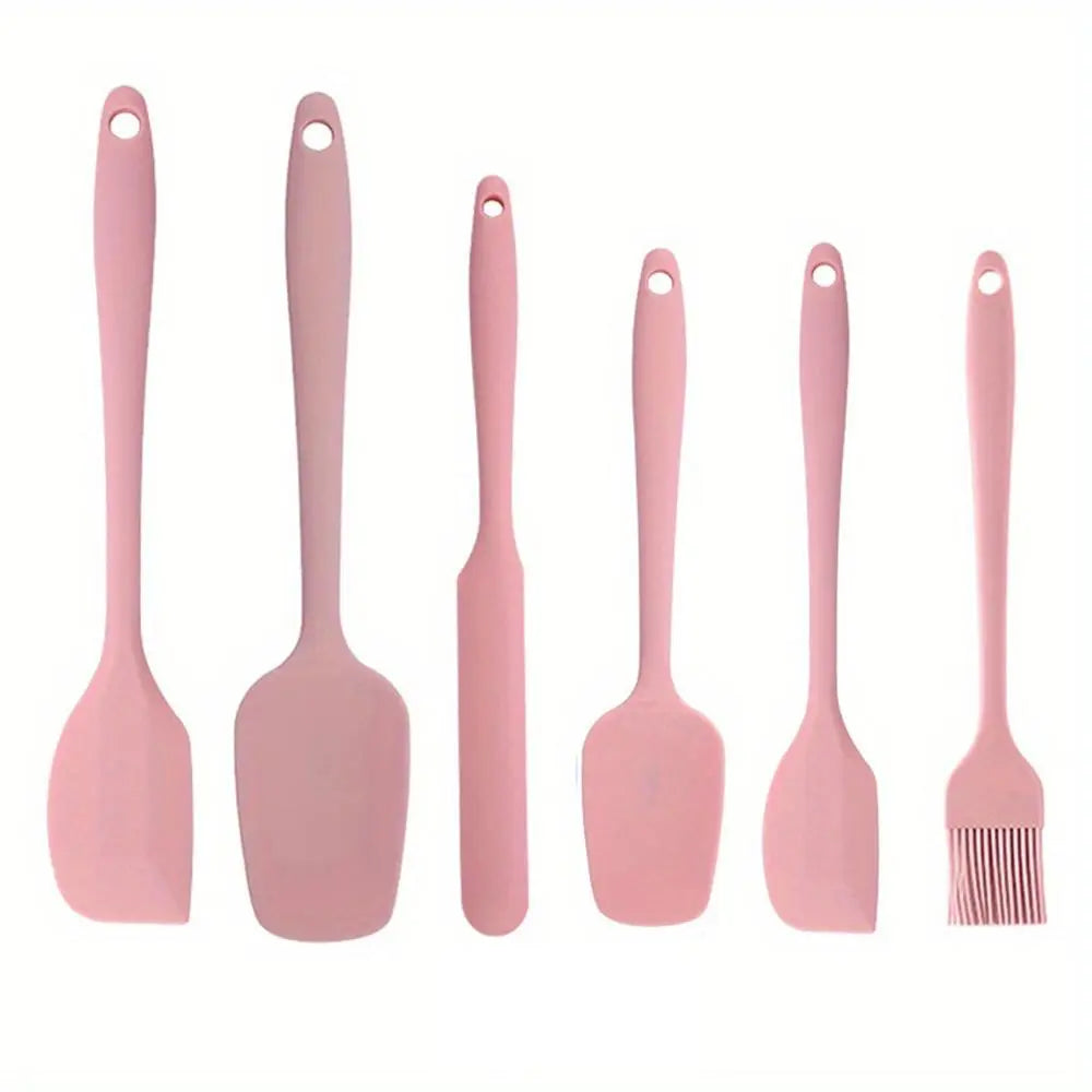 Silicone Spatula Set, 6 Counts/Set Baking Tool Set, Heat Resistant Non Stick Cooking Tools for Baking & Mixing, Fully Wrapped and Integrated, Kitchen Utensils & Gadgets, High Temperature Resistant and Can Be Used at 230°
